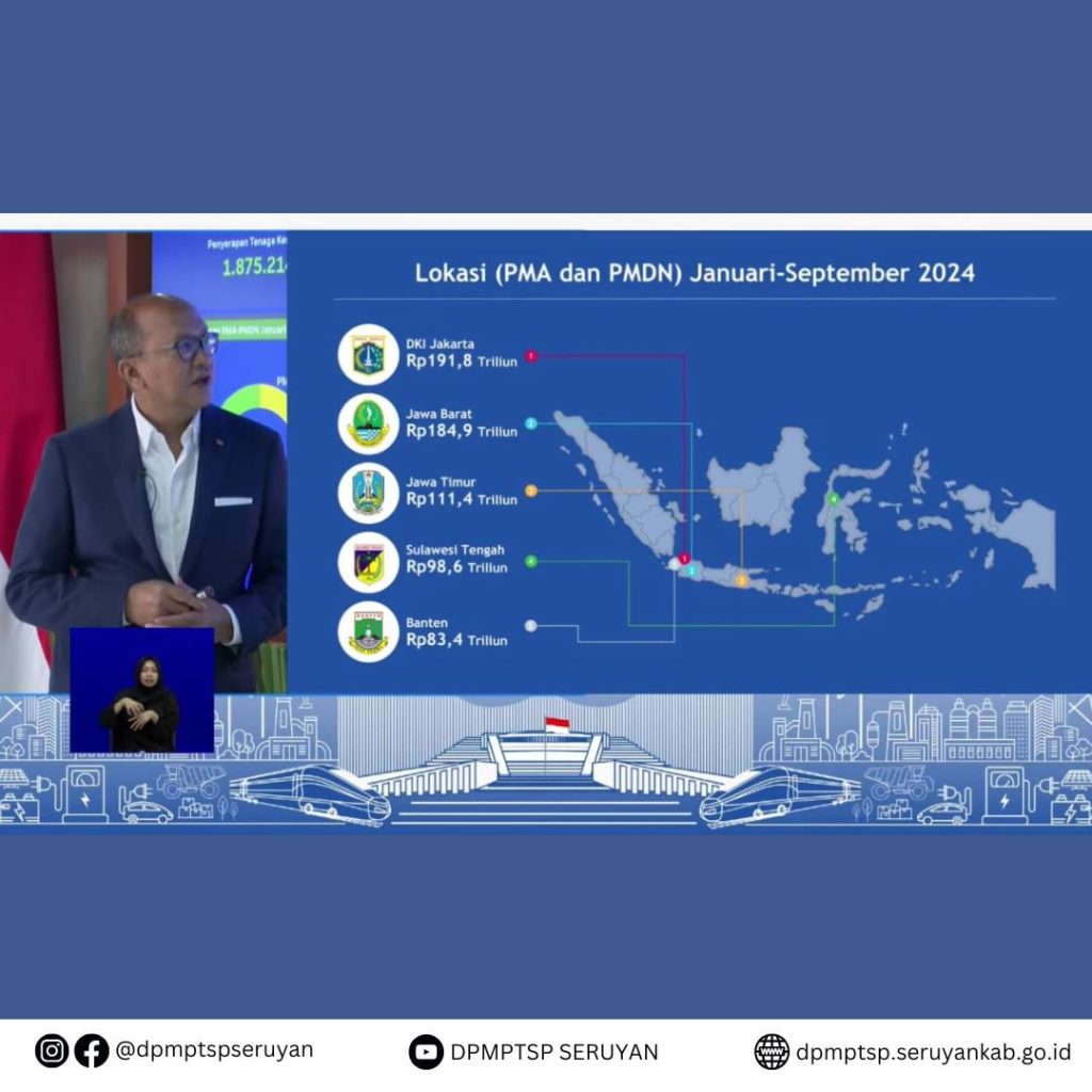 KONFERENSI PERS REALISASI INVESTASI TRIWULAN III TAHUN 2024 – DPMPTSP